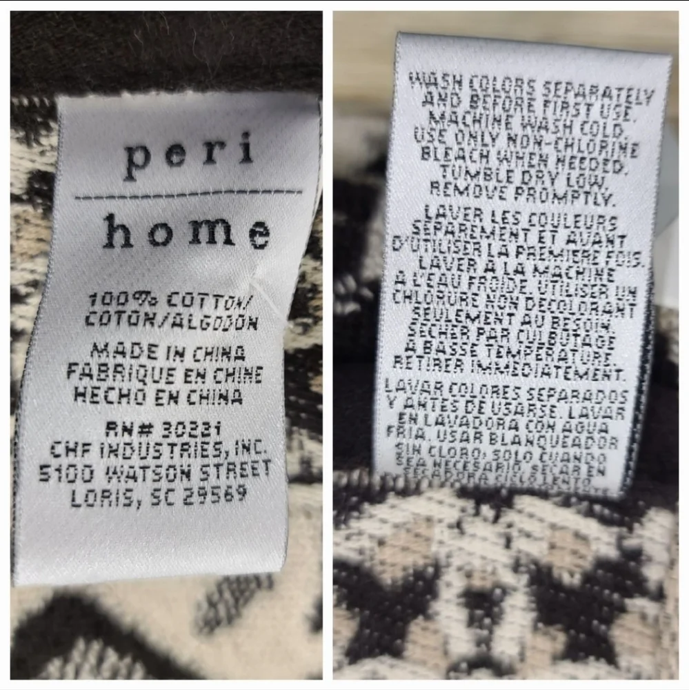 6pc Peri Home Tan & Black Mediterranean Tile Bath Hand Tip Towel Set New